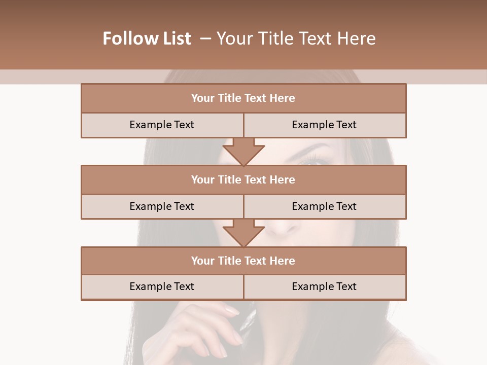 Caucasian Closeup Long PowerPoint Template