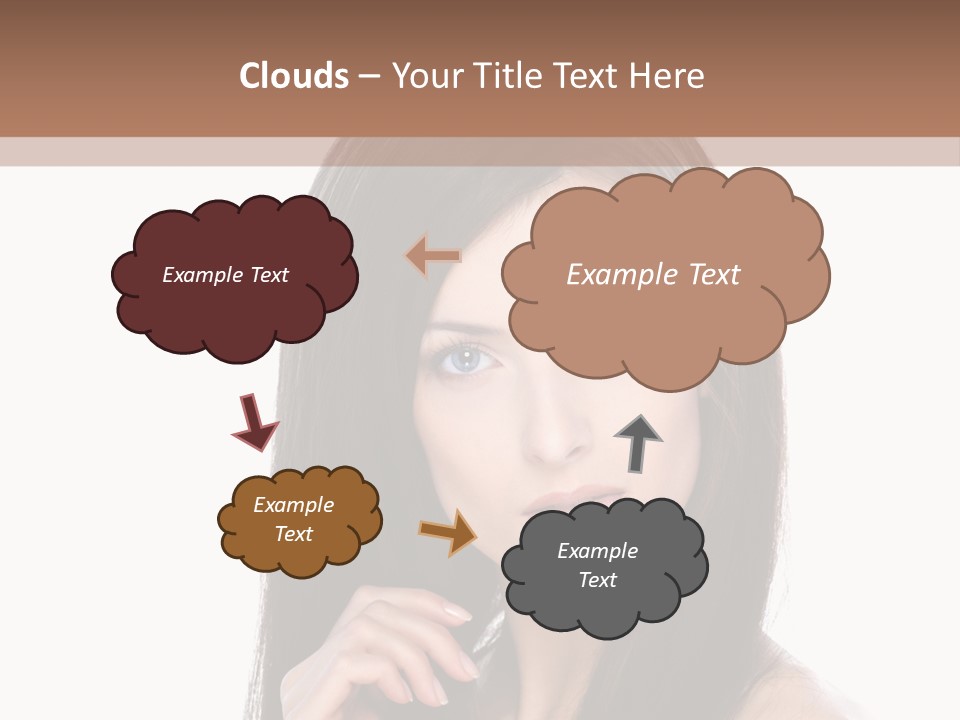 Caucasian Closeup Long PowerPoint Template