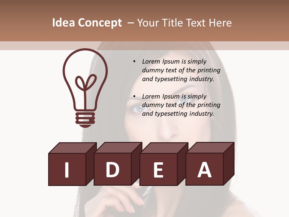 Caucasian Closeup Long PowerPoint Template