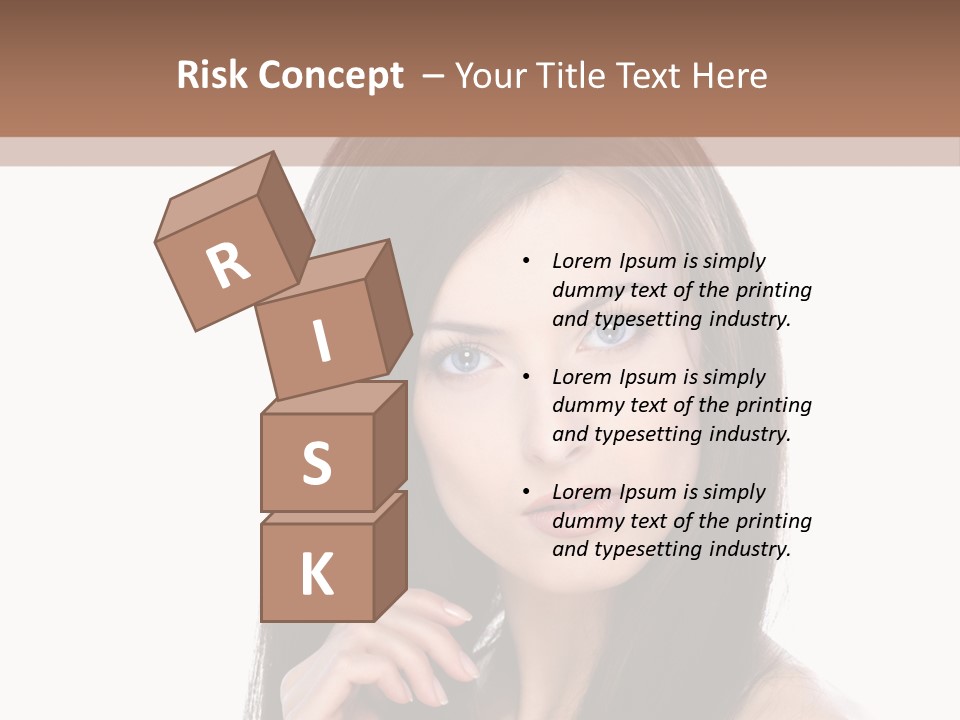 Caucasian Closeup Long PowerPoint Template