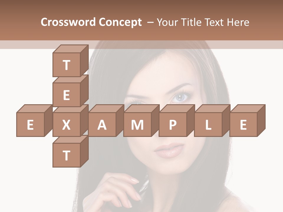 Caucasian Closeup Long PowerPoint Template