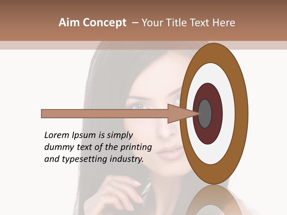 Caucasian Closeup Long PowerPoint Template
