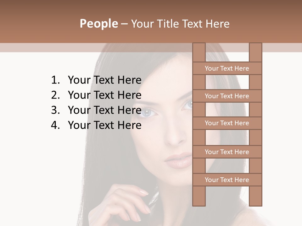 Caucasian Closeup Long PowerPoint Template