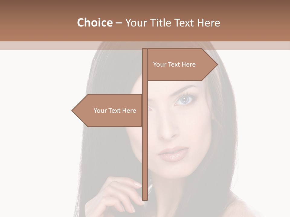 Caucasian Closeup Long PowerPoint Template