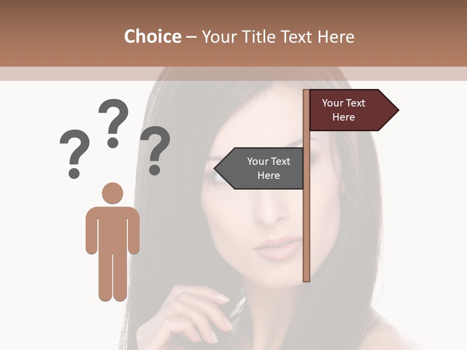 Caucasian Closeup Long PowerPoint Template