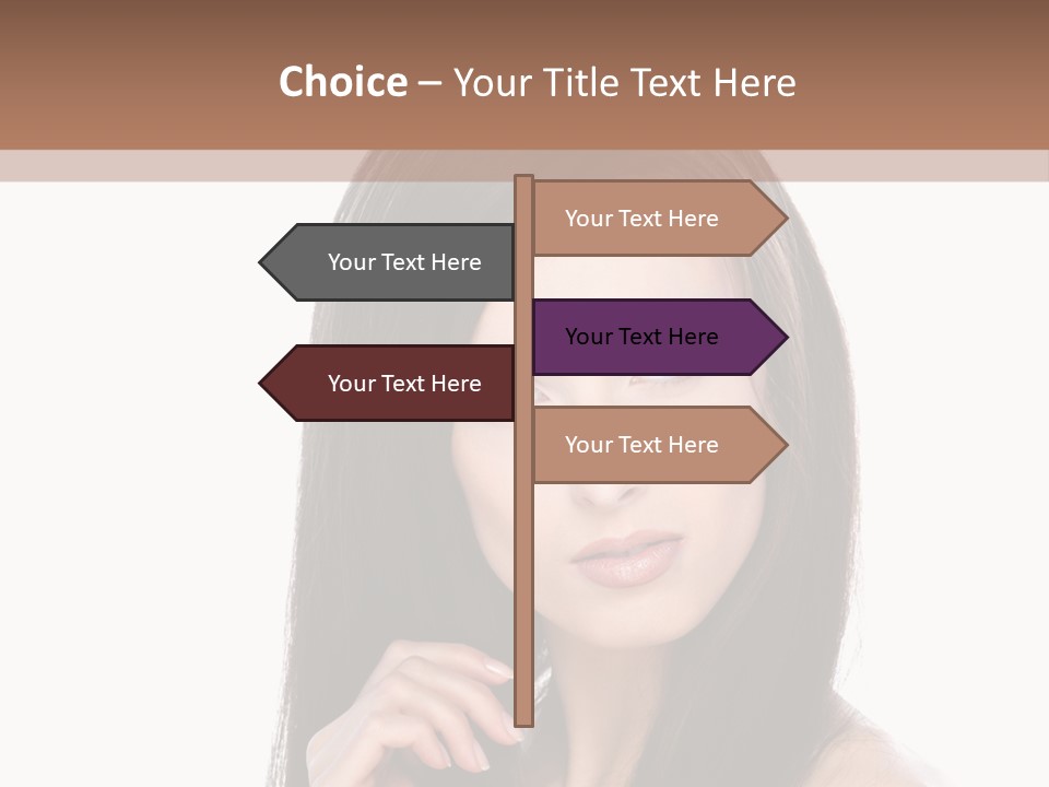 Caucasian Closeup Long PowerPoint Template