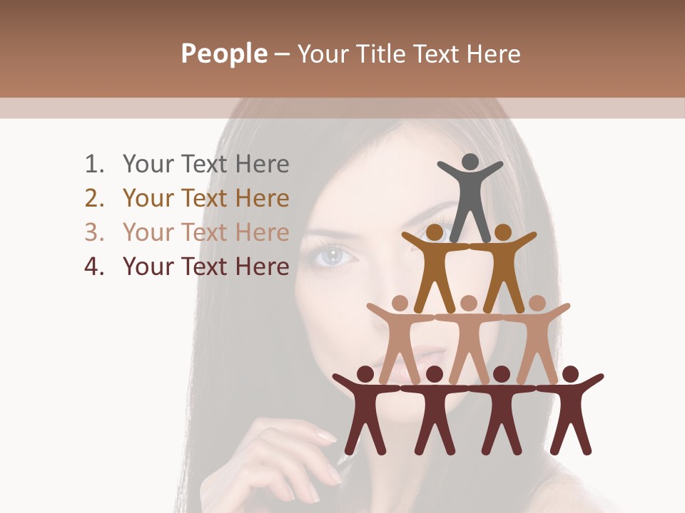 Caucasian Closeup Long PowerPoint Template