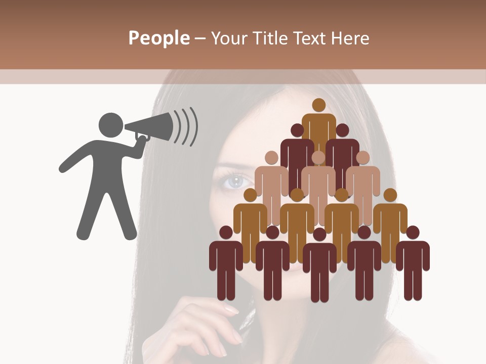 Caucasian Closeup Long PowerPoint Template