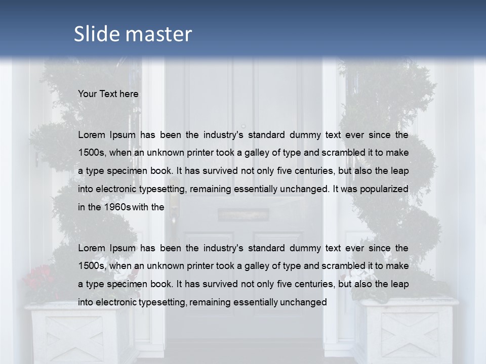 Residence Red Flowers Outdoors PowerPoint Template