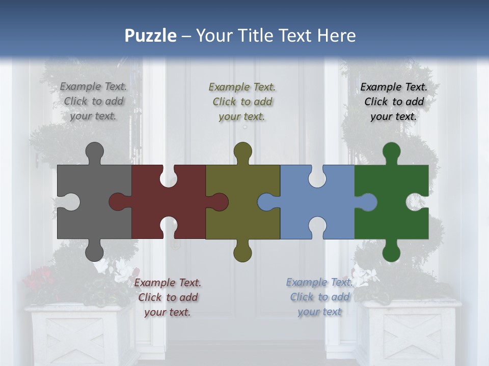 Residence Red Flowers Outdoors PowerPoint Template