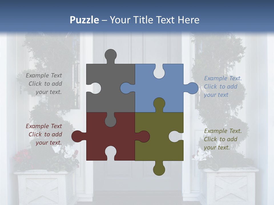 Residence Red Flowers Outdoors PowerPoint Template