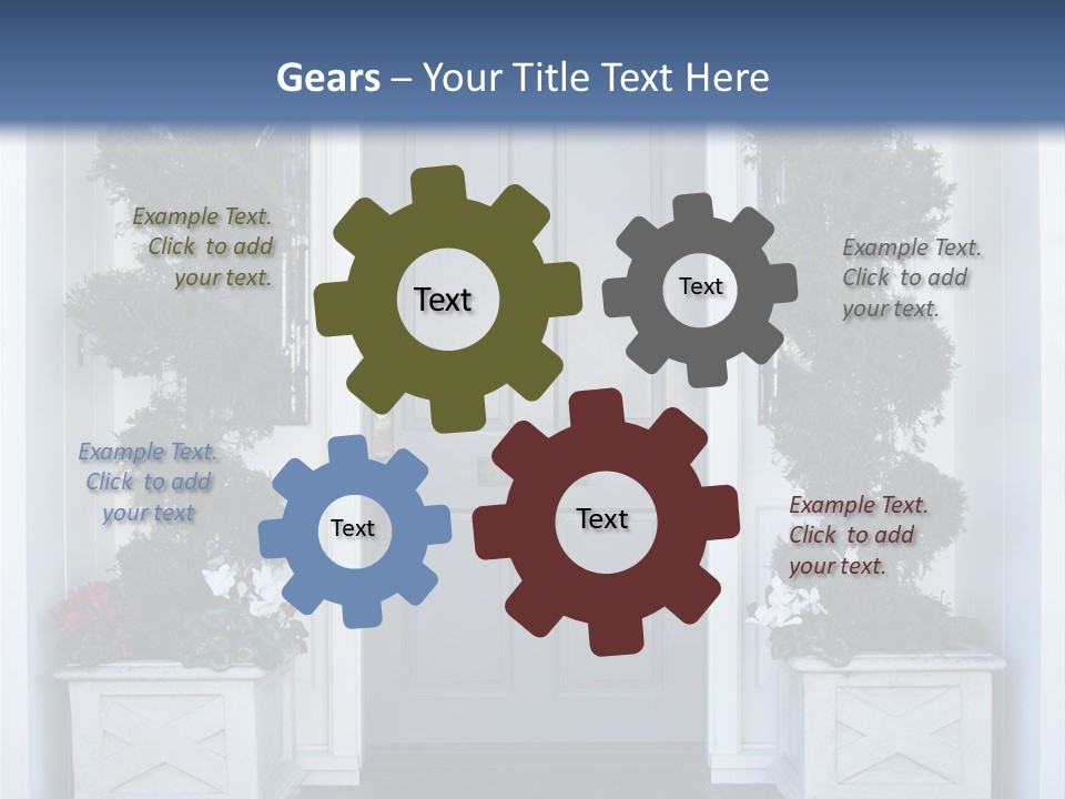 Residence Red Flowers Outdoors PowerPoint Template