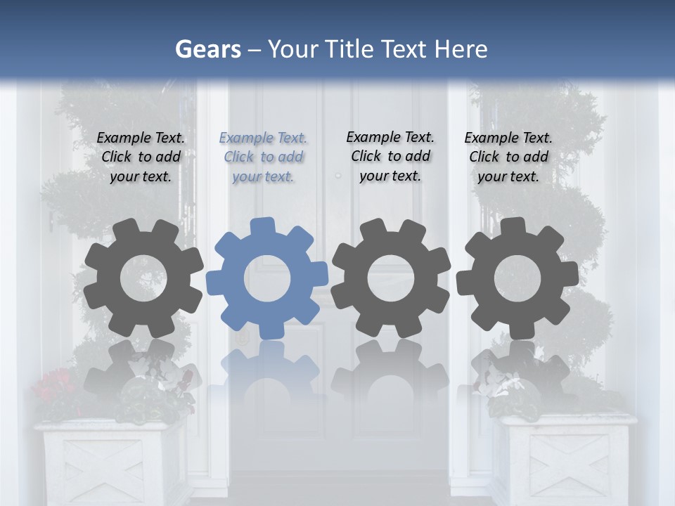 Residence Red Flowers Outdoors PowerPoint Template