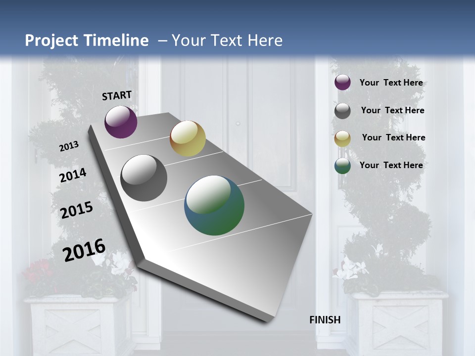 Residence Red Flowers Outdoors PowerPoint Template