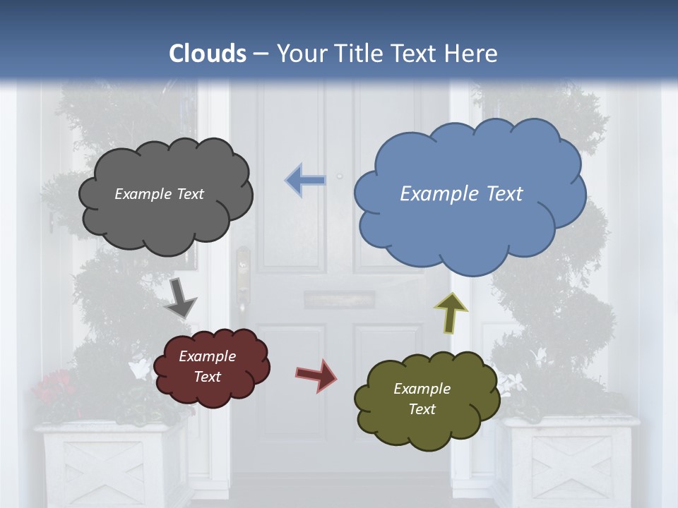 Residence Red Flowers Outdoors PowerPoint Template