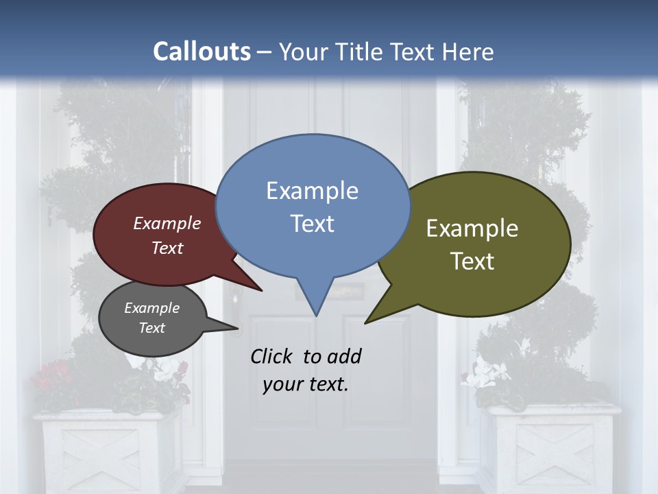 Residence Red Flowers Outdoors PowerPoint Template