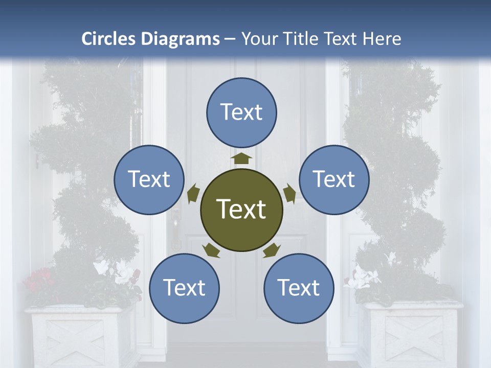 Residence Red Flowers Outdoors PowerPoint Template