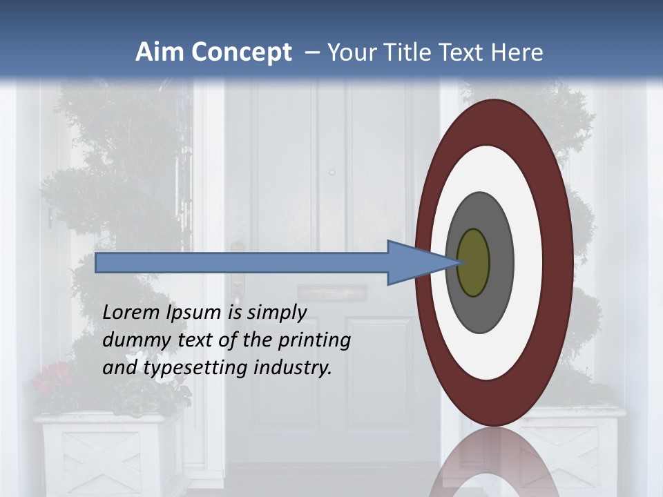 Residence Red Flowers Outdoors PowerPoint Template