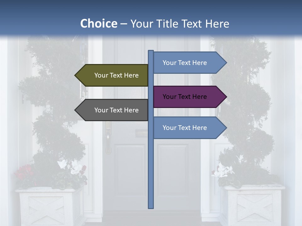 Residence Red Flowers Outdoors PowerPoint Template