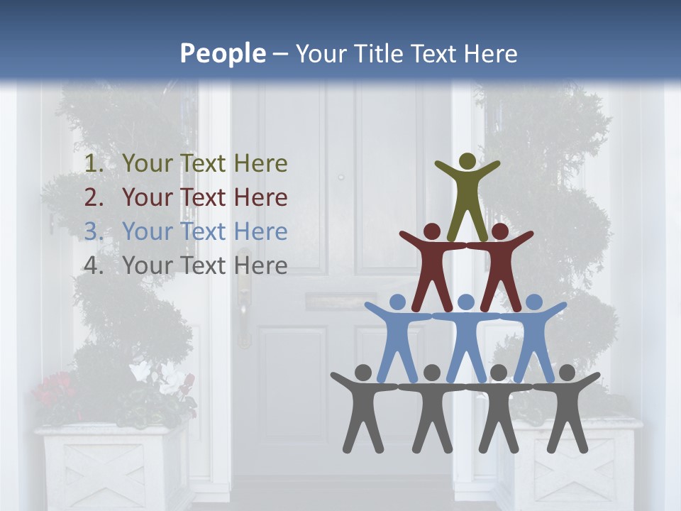 Residence Red Flowers Outdoors PowerPoint Template