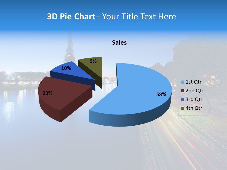 Tour Eiffel Illumin Nuit PowerPoint Template