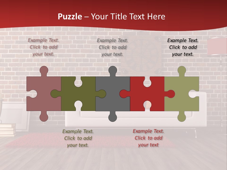 Room Wooden Clock PowerPoint Template