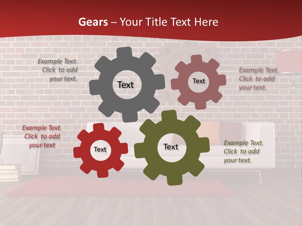 Room Wooden Clock PowerPoint Template