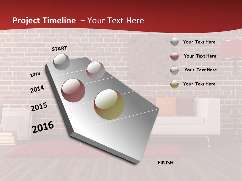Room Wooden Clock PowerPoint Template