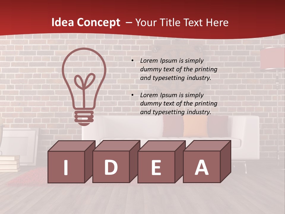 Room Wooden Clock PowerPoint Template