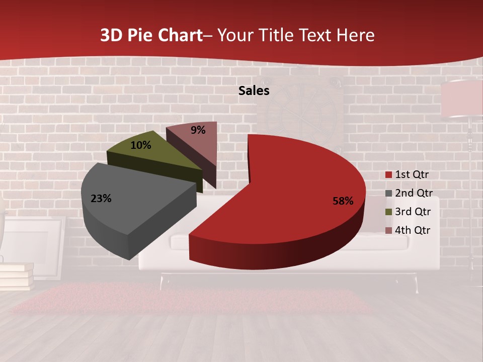 Room Wooden Clock PowerPoint Template