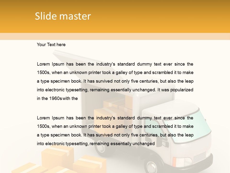 A Truck And Cardboard Box PowerPoint Template