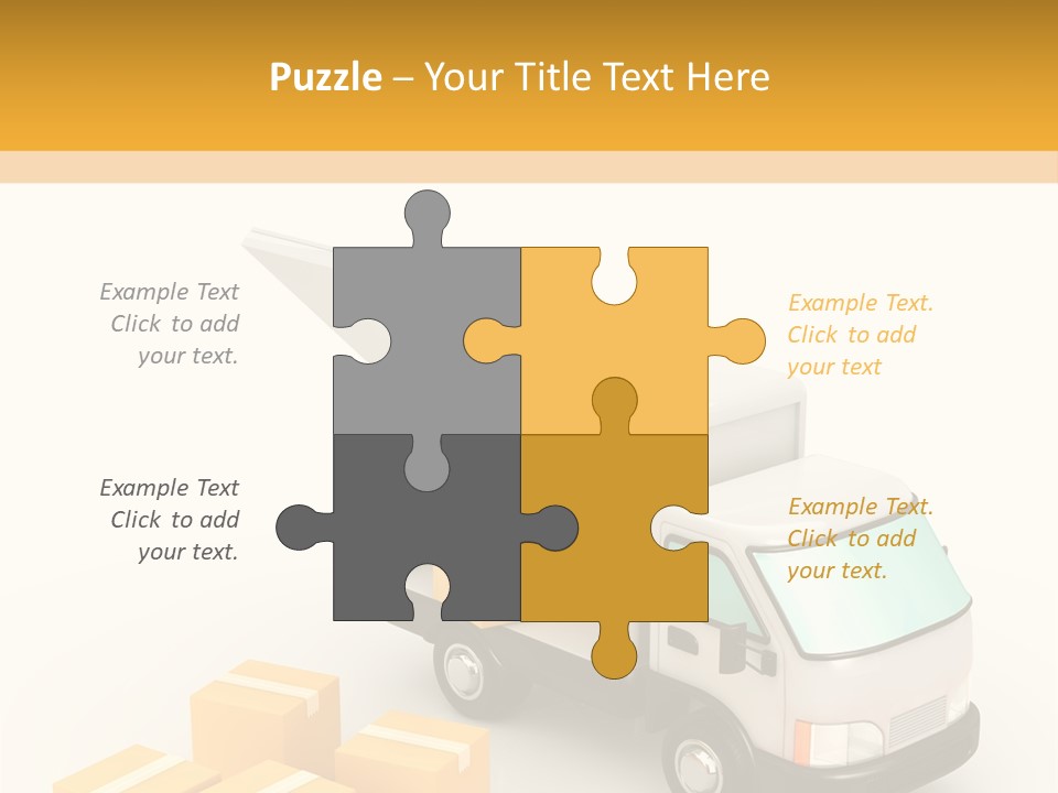 A Truck And Cardboard Box PowerPoint Template