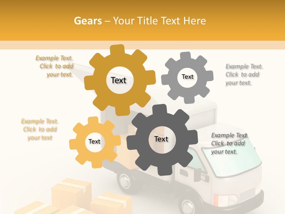 A Truck And Cardboard Box PowerPoint Template