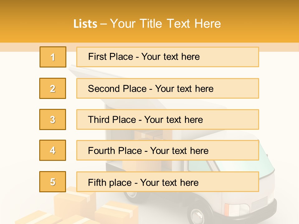 A Truck And Cardboard Box PowerPoint Template