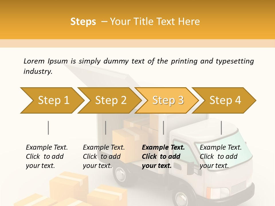A Truck And Cardboard Box PowerPoint Template