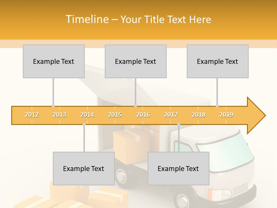 A Truck And Cardboard Box PowerPoint Template