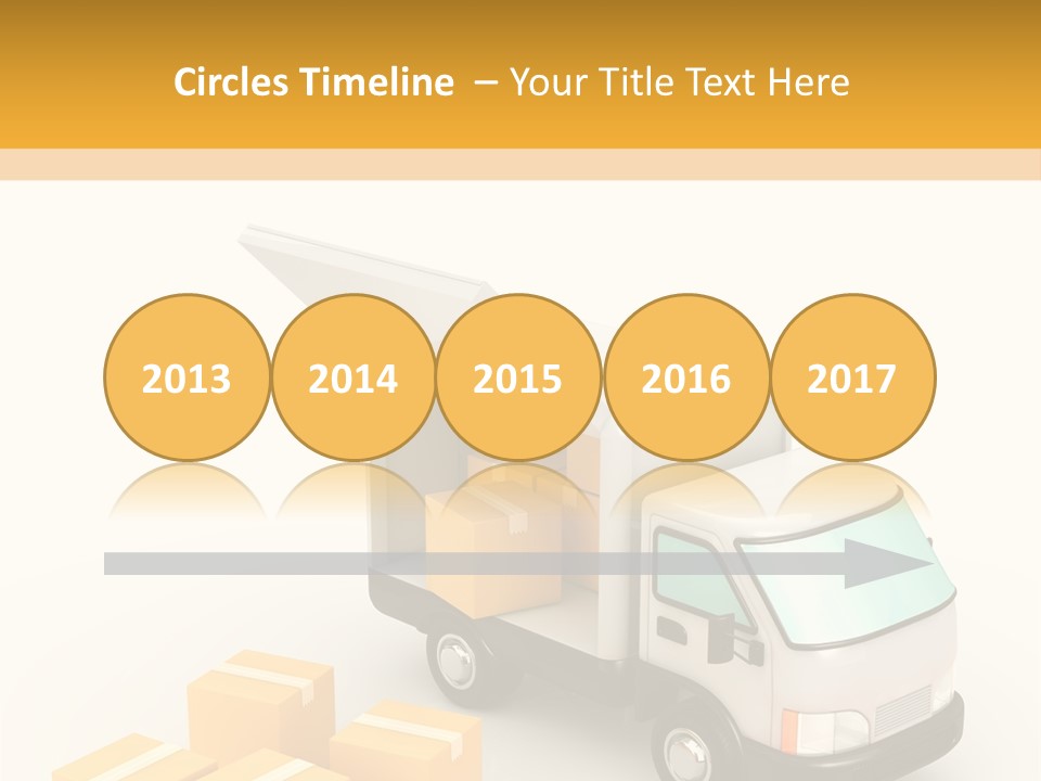 A Truck And Cardboard Box PowerPoint Template