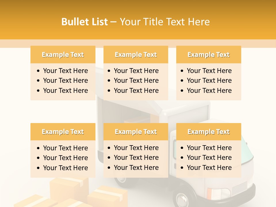 A Truck And Cardboard Box PowerPoint Template