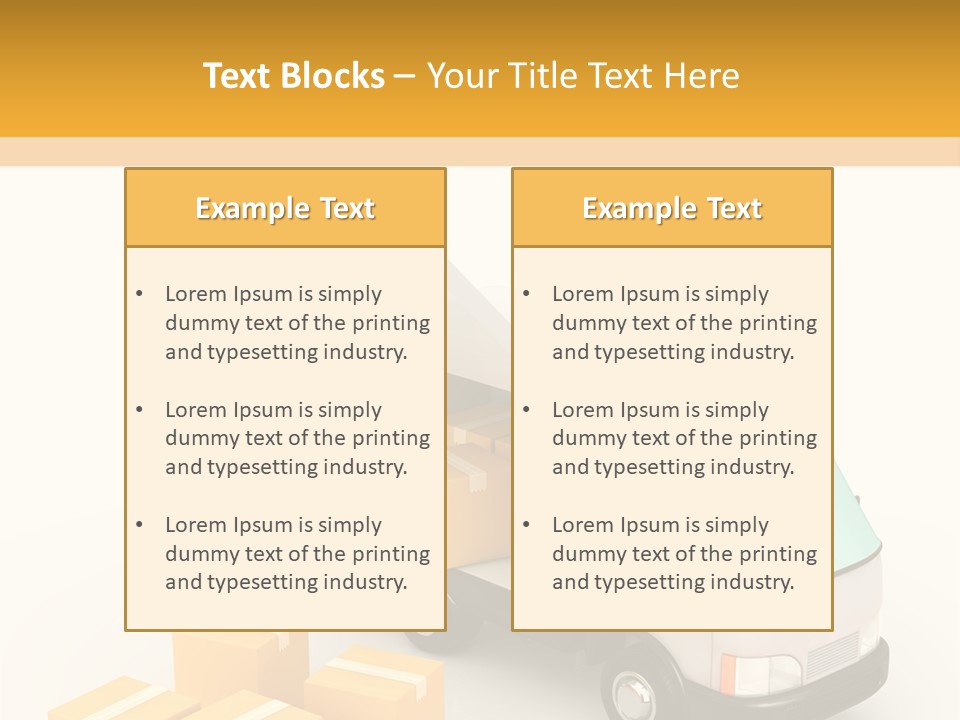 A Truck And Cardboard Box PowerPoint Template