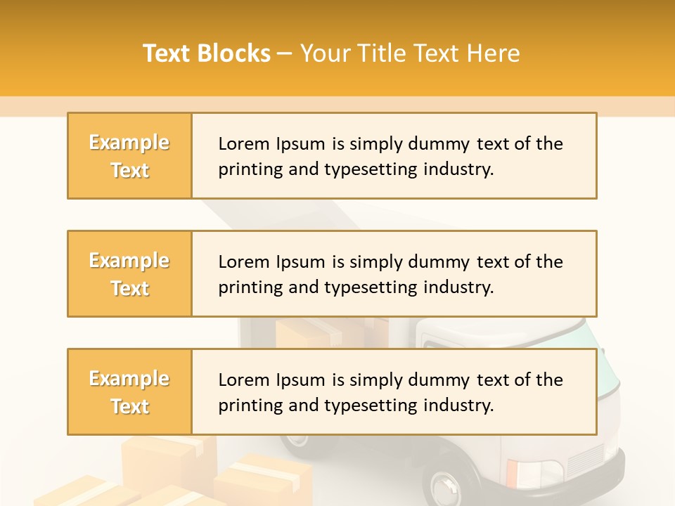 A Truck And Cardboard Box PowerPoint Template