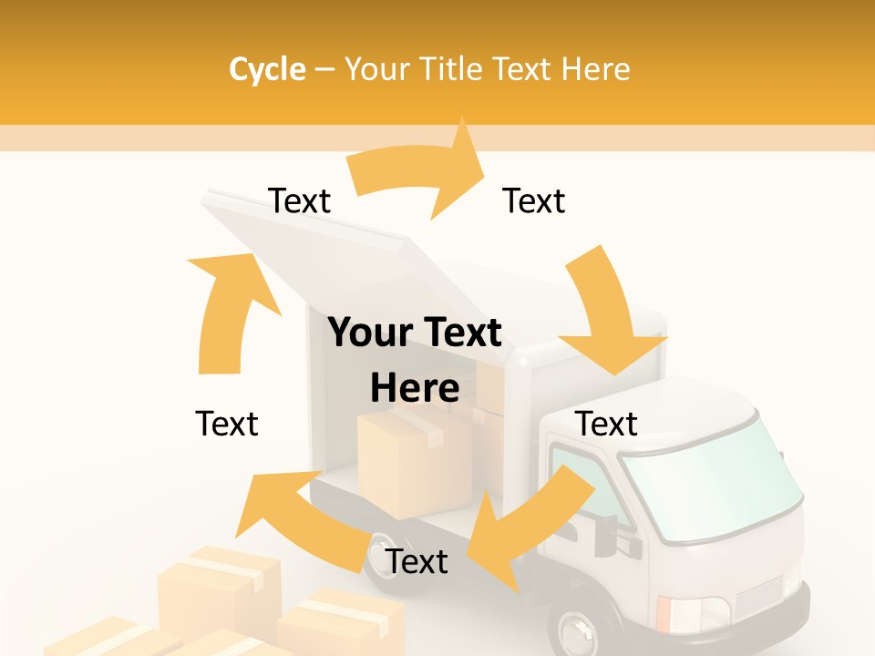 A Truck And Cardboard Box PowerPoint Template