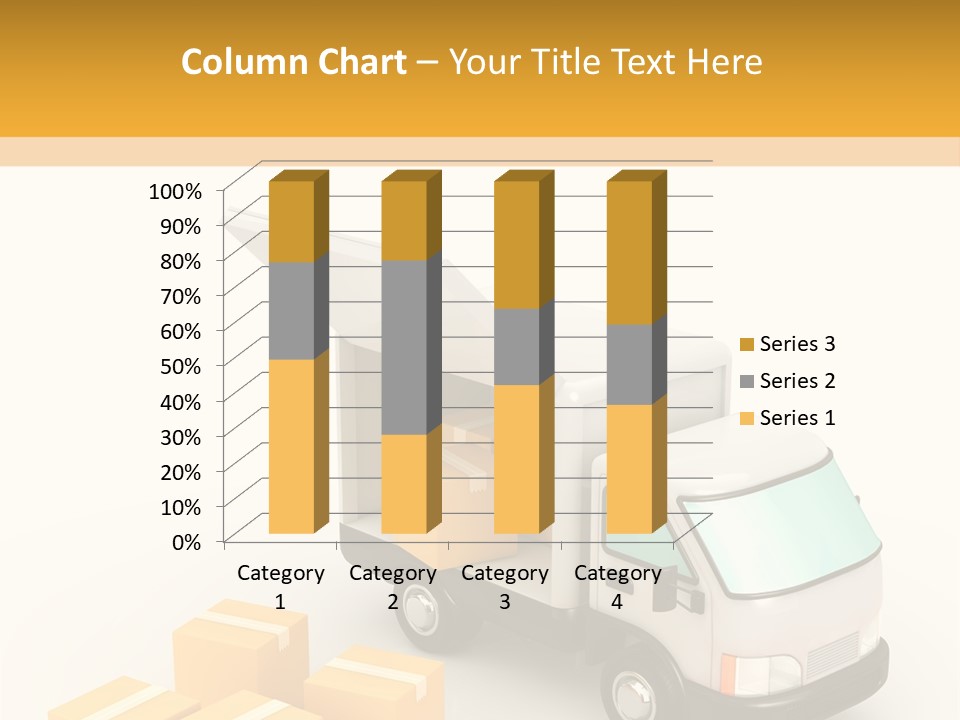 A Truck And Cardboard Box PowerPoint Template