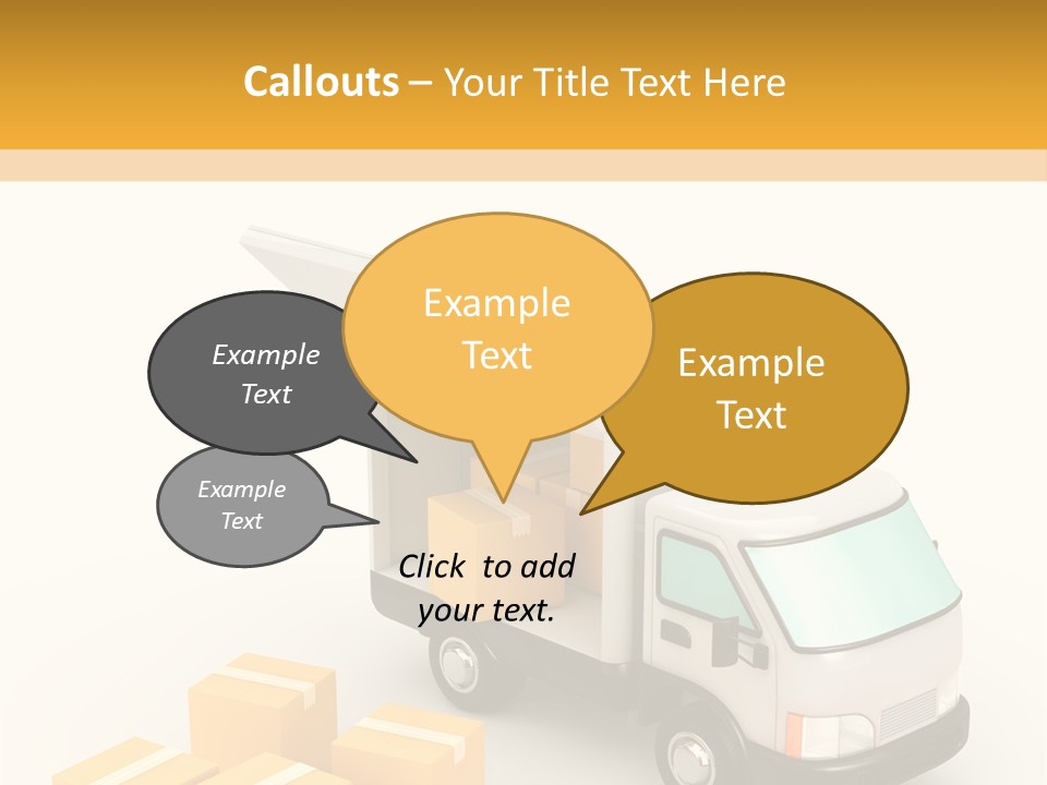 A Truck And Cardboard Box PowerPoint Template