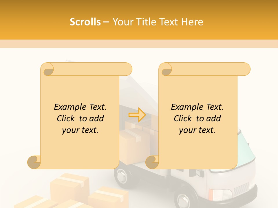 A Truck And Cardboard Box PowerPoint Template