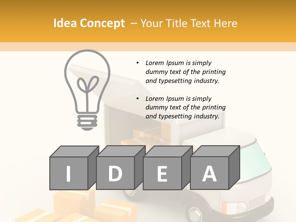 A Truck And Cardboard Box PowerPoint Template