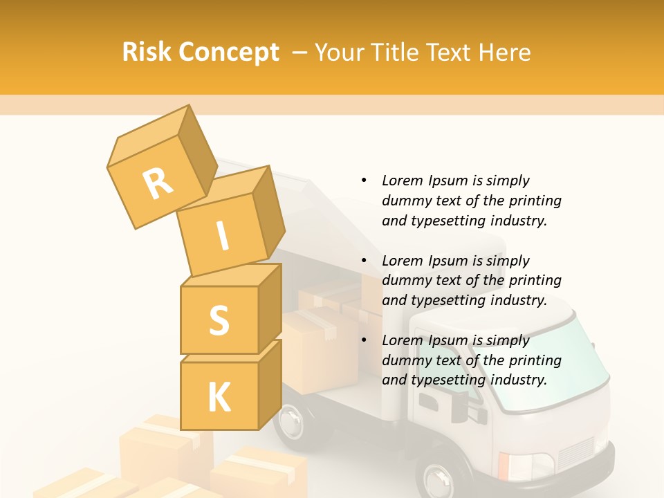 A Truck And Cardboard Box PowerPoint Template