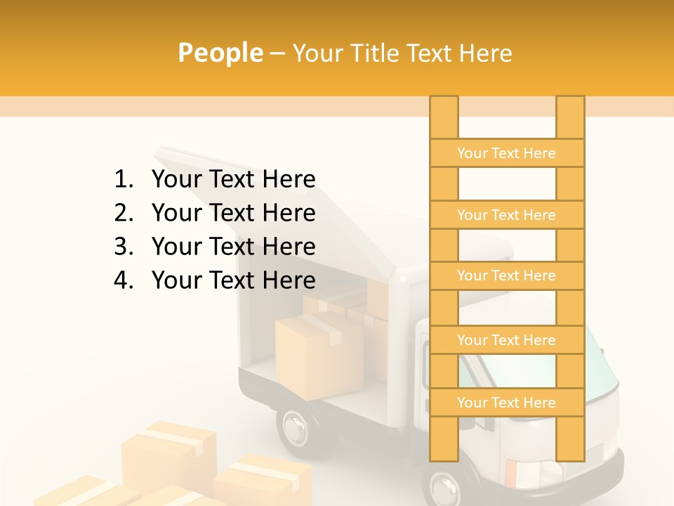 A Truck And Cardboard Box PowerPoint Template