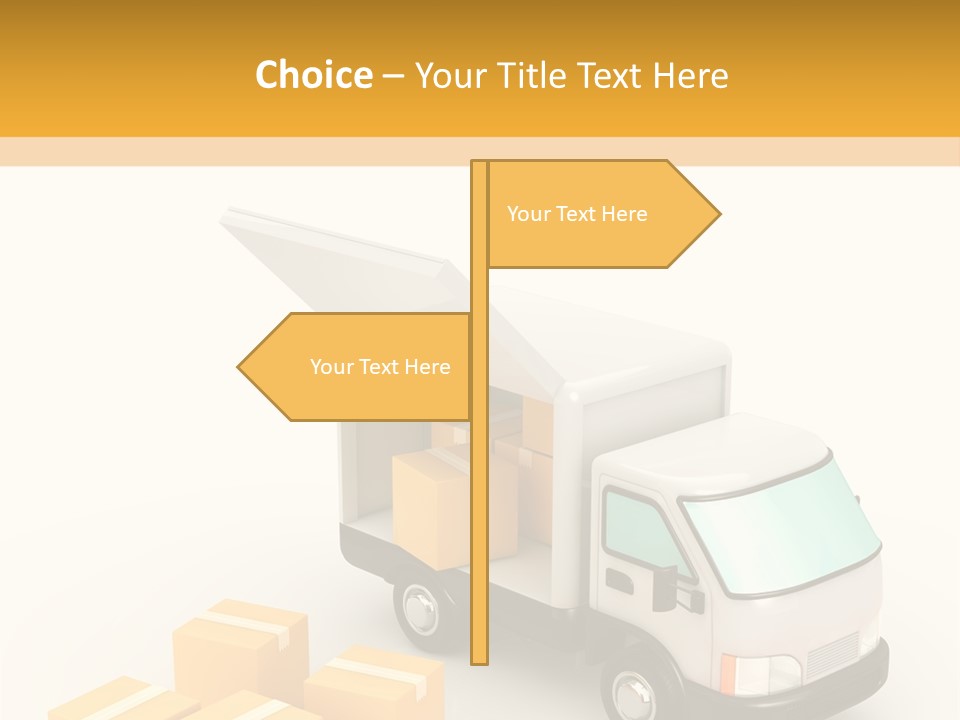 A Truck And Cardboard Box PowerPoint Template