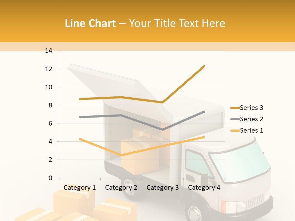 A Truck And Cardboard Box PowerPoint Template