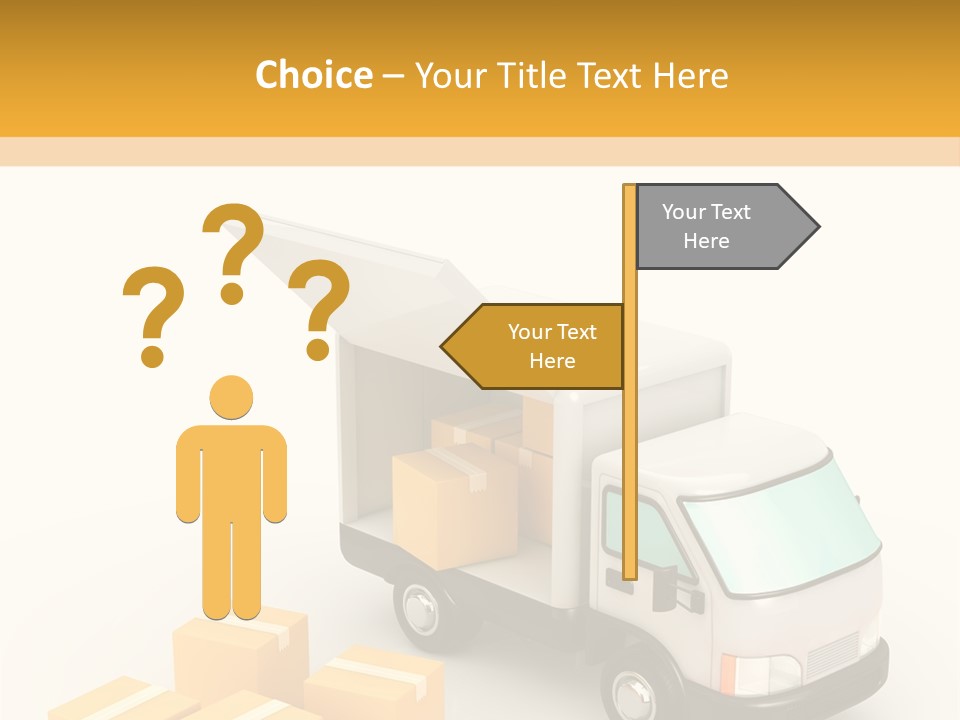 A Truck And Cardboard Box PowerPoint Template